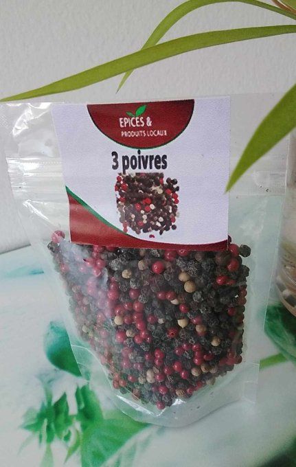 Mélange de Poivres "Baies roses, Poivres noirs, Poivres blancs"-50g