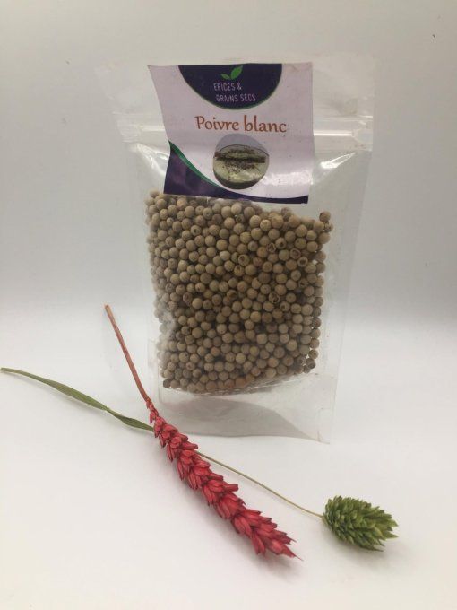 Poivre blanc de Madagascar - Grains  -  68g 